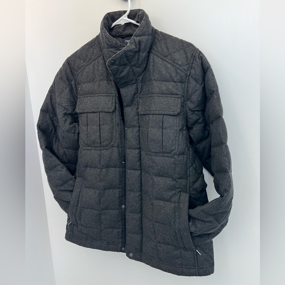 NAU Men’s wool blend insulated jacket, grey, medium